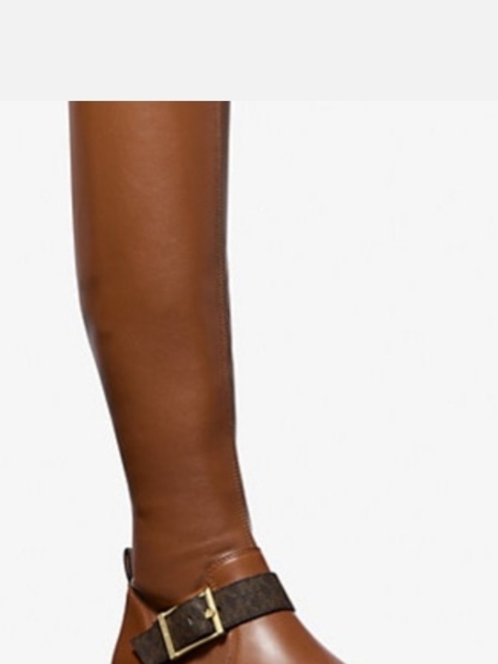 Michael Kors Easton Brown Over The Knee Boots Logo and Leather